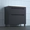 Тумба напольная Style line "Остин" с раковиной Фортуна 2 ящ графит эмаль PLUS, Выбрать цвет: Графит, Выбрать размер: 80, Внешний вид: с белой раковиной, изображение 3