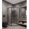 Timo Душевой угол TTSS-100/03C-8L/R  раздвиж ,проф черный, стекло проз 8 мм, Цвет профиля: Черный, Выбрать размер: 100х100, Ориентация: левая, изображение 2