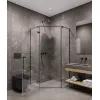 Timo Душевой угол TTSSP-90-100/03C-8, распаш , проф черный, стекло проз 8 мм, Цвет профиля: Черный, Выбрать размер: 90х90, изображение 2