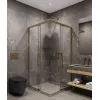 Timo Душевой угол TKSS-90-100/17C-8, раздвиж ,проф мат золото, стекло проз 8 мм, Цвет профиля: Золото, Выбрать размер: 90х90, изображение 2