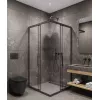 Timo Душевой угол TKSS-90-100/03C-8, раздвиж , проф черный, стекло проз 8 мм, Цвет профиля: Черный, Выбрать размер: 90х90, изображение 2