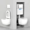 Комплект подвесной унитаз ABBER Bequem AC1100T белый с инсталляцией AC0105 и кнопкой никель, Цвет кнопки: Никель, Выбрать цвет: Белый, Внешний вид: квадратная кнопка, изображение 2