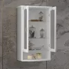 Шкаф Opadiris Риспекто подвесной, двухстворчатый, цвет белый матовый, с матовым стеклом, Выбрать цвет: Белый матовый, изображение 3