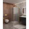 Душевой уголок Cezares Molveno 90x90 MOLVENO-A-2-90-P-BORO профиль Брашированное золото стекло рифленое, изображение 2