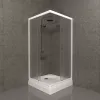 Душевое ограждение Triton ВЕЛЬВЕТ-К, А низкий поддон/матовое стекло, Цвет стекла: матовое, Цвет профиля: Белый, Тип поддона: Низкий, Выбрать размер: 80х80, изображение 4