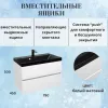 Тумба подвесная ACWEN Маргарита 80 с раковиной, белый матовый, Внешний вид: с чёрной раковиной, изображение 2
