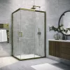 : Душевой уголок Vegas Glass ZA-F Tur Novo 100*80 05 01 профиль бронза, стекло прозрачное 1 в магазине Акватория