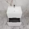 Тумба напольная "Матис " с раковиной ASTI (2 ящика), Белый матовый, ЭМАЛЬ, Выбрать цвет: Белый, Выбрать размер: 60, Внешний вид: с белой раковиной, изображение 4