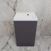 Тумба напольная "МОНО 50" с раковиной ASTI 50, графит нубук, Выбрать цвет: Графит Нубук, Внешний вид: с белой раковиной, изображение 3