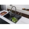 Многофункциональная мойка Ceruttispa GLORIA II nano black (серая) из нержавеющей стали, кухонная, изображение 3