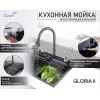 Многофункциональная мойка Ceruttispa GLORIA II nano black (серая) из нержавеющей стали, кухонная, изображение 2