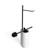 Stil Haus Hashi  cтойка: бумагодержатель + ерш керамический   чёрный матовый - белая керамика, изображение 5