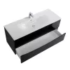 Тумба с раковиной подвесная BelBagno MARINO-CER-N Nero Lucido, Выбрать цвет: Черный глянец, Выбрать размер: 120, Внешний вид: с белой раковиной, изображение 4