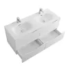 Тумба подвесная с раковиной 2 чаши, с 4 ящиками BelBagno MARINO-CER-N 120 Bianco Opaco, Выбрать цвет: Белый матовый, Выбрать размер: 120, изображение 4