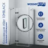 Душевой уголок WasserKRAFT AllerBLACK  Хром/Черный, Цвет стекла: прозрачное, Цвет профиля: Хром, Выбрать размер: 80х120, Ориентация: Правая