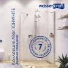 Душевой уголок WasserKRAFT AllerWHITE  Хром/Белый, Цвет стекла: прозрачное, Цвет профиля: Хром, Выбрать размер: 80х120, Ориентация: Правая, изображение 5