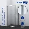 Душевой уголок квадратный WasserKRAFT Salm, Цвет стекла: прозрачное, Цвет профиля: Хром, Выбрать размер: 80х80