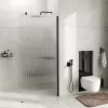 Душевая перегородка WasserKRAFT Rur 30W MB-FL ребристое/черный, Цвет стекла: ребристое, Цвет профиля: Черный, Цвет профиля (вариация): Черный, Выбрать размер: 100, изображение 4