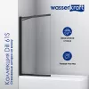 Стеклянная шторка  WasserKRAFT Dill, Цвет стекла: прозрачное, Цвет профиля: Черный, Выбрать размер: 100, Внешний вид: без фиксатора, изображение 2