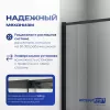 Стеклянная шторка  WasserKRAFT Dill, Цвет стекла: прозрачное, Цвет профиля: Черный, Выбрать размер: 100, Внешний вид: без фиксатора, изображение 4