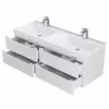 Тумба подвесная под двойную раковину  Uperwood Tanos 120х45х50 см, белая, 4 ящика, Выбрать цвет: Белый матовый, изображение 4