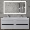 Тумба подвесная  под двойную раковину  Uperwood Tanos 120х45х50 см, белая/графит, 4 ящика, Выбрать цвет: Белый/графит, изображение 2