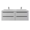 Тумба подвесная  под двойную раковину  Uperwood Tanos 120х45х50 см, белая/графит, 4 ящика, Выбрать цвет: Белый/графит, изображение 5