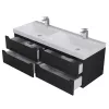 Тумба подвесная  под двойную раковину  Uperwood Tanos 120х45х50 см, черная матовая, 4 ящика, Выбрать цвет: Черный матовый, изображение 4