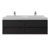 Тумба подвесная  под двойную раковину  Uperwood Tanos 120х45х50 см, черная матовая, 4 ящика, Выбрать цвет: Черный матовый, изображение 5