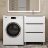 Тумба под стиральную машину напольная Uperwood Tanos 60 белая/графит, 2/3 ящика, Выбрать цвет: Белый/графит, Выбрать размер: 60, Внешний вид: 3 ящика, изображение 3