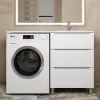 Тумба под стиральную машину напольная Uperwood Tanos 60, белая, 2/3 ящика, Выбрать цвет: Белый матовый, Выбрать размер: 60, Внешний вид: 3 ящика, изображение 3