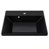 Раковина для ванной  Uperwood Classic New, черная глянцевая, с накладкой для слива, Выбрать цвет: Черный, Выбрать размер: 60, изображение 2