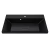 Раковина для ванной  Uperwood Classic New, черная глянцевая, с накладкой для слива, Выбрать цвет: Черный, Выбрать размер: 80, изображение 2