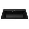 Раковина для ванной  Uperwood Classic New, черная глянцевая, с накладкой для слива, Выбрать цвет: Черный, Выбрать размер: 90, изображение 2