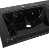 Раковина над стиральной машиной Uperwood Марсал 120х48,6х15 см, черный мрамор, левая, крыло справа, Выбрать цвет: черный мрамор, Внешний вид: Крыло справа, изображение 2