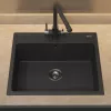Кухонная мойка из искусственного камня Uperwood UPD-104, прямоугольная, цвет уголь, Выбрать цвет: Уголь, изображение 4