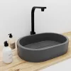 Раковина накладная бетонная Uperwood London 60х40х15 см, овальная, графит, Выбрать цвет: Графит, изображение 8