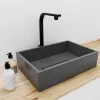 Раковина накладная бетонная Uperwood Angkor 60х40х15 см, прямоугольная, графит, Выбрать цвет: Графит, изображение 2