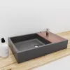 Раковина накладная бетонная Uperwood Piter 60х40х12 см,  графит, Выбрать цвет: Графит