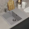 Кухонная мойка из искусственного камня Uperwood ECON UPD-201-003, прямоугольная, серая матовая, Выбрать цвет: Светло-серый, изображение 2