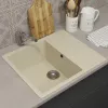 Кухонная мойка из искусственного камня Uperwood ECON UPD-201-002, прямоугольная, бежевая матовая, Выбрать цвет: Слоновая кость, изображение 2