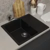Кухонная мойка из искусственного камня Uperwood ECON UPD-201-004, прямоугольная, черная матовая, Выбрать цвет: Черный оникс, изображение 2