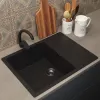 Кухонная мойка из искусственного камня Uperwood ECON UPD-202-004, прямоугольная, черная матовая, Выбрать цвет: Черный оникс, изображение 2