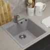 Кухонная мойка из искусственного камня Uperwood ECON UPD-404-003, прямоугольная, серая матовая, Выбрать цвет: Светло-серый, изображение 3