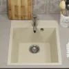 Кухонная мойка из искусственного камня Uperwood ECON UPD-404-002, прямоугольная, бежевая матовая, Выбрать цвет: Слоновая кость, изображение 4