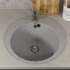 Кухонная мойка из искусственного камня Uperwood ECON UPD-405-003, круглая, серая матовая, Выбрать цвет: Светло-серый, изображение 4