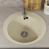 Кухонная мойка из искусственного камня Uperwood ECON UPD-405-002, круглая, бежевая матовая, Выбрать цвет: Слоновая кость, изображение 4