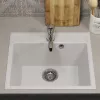Кухонная мойка из искусственного камня Uperwood ECON UPD-408-001, прямоугольная, белая матовая, Выбрать цвет: Белый камень, изображение 3