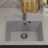 Кухонная мойка из искусственного камня Uperwood ECON UPD-408-003, прямоугольная, серая матовая, Выбрать цвет: Светло-серый, изображение 3