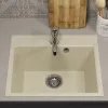 Кухонная мойка из искусственного камня Uperwood ECON UPD-408-002, прямоугольная, бежевая матовая, Выбрать цвет: Слоновая кость, изображение 3